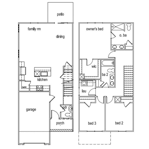 2D floor plan layout of this home in South Lake Commons, Lexington, SC (Image 3).