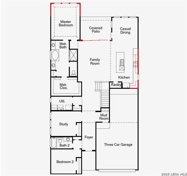 2D floor plan layout of this home in Mayfair, New Braunfels, TX (Image 3).