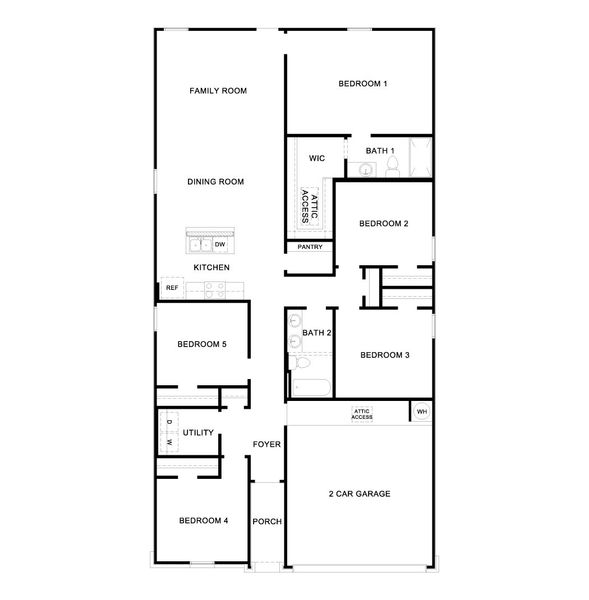 2D floor plan layout for the The Carson by D.R. Horton in Carillon, Manor, TX (Image 3).