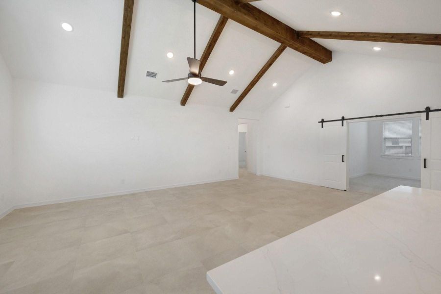 Open great room with high ceilings