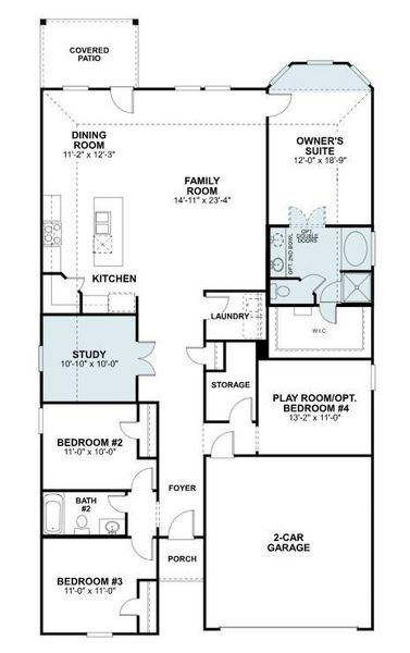 2D floor plan layout of this home in Magnolia Ridge, Magnolia, TX (Image 4).