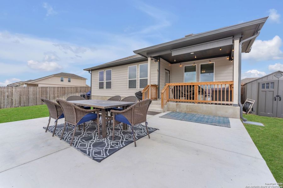 Exterior details and patio area of a home in Saddle Creek Ranch, Cibolo (Image 25). Exterior details and patio area of a home in Saddle Creek Ranch, Cibolo (Image 25).
