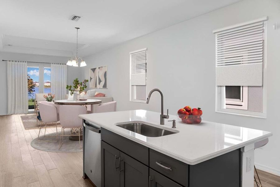 Representative furnished interior of a home built from the Flora by William Ryan Homes in The Sanctuary – Coastal Collection, Punta Gorda (Image 9). Representative furnished interior of a home built from the Flora by William Ryan Homes in The Sanctuary – Coastal Collection, Punta Gorda (Image 9).