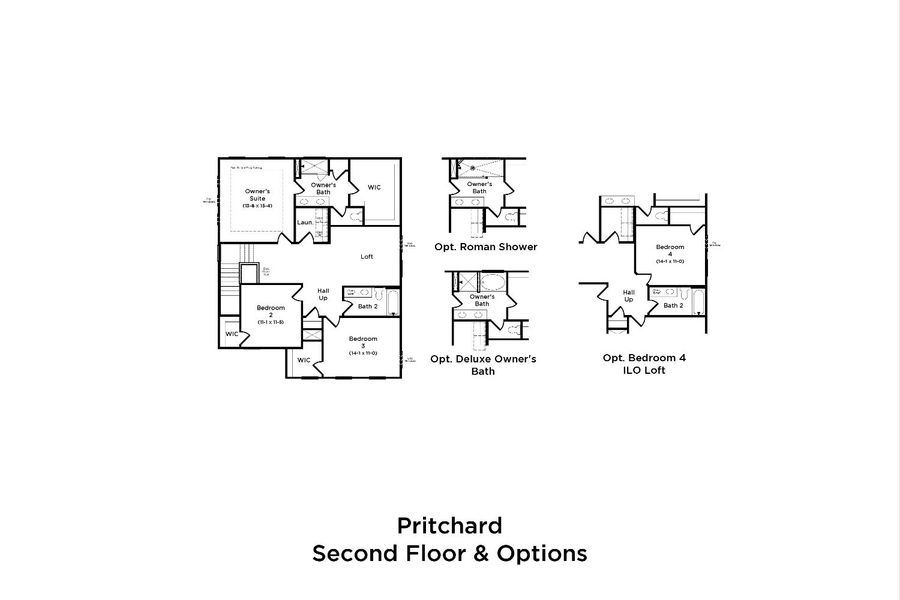 2D floor plan layout for the Pritchard by DRB Homes in Creekside at Andrews, Summerville, SC (Image 5).