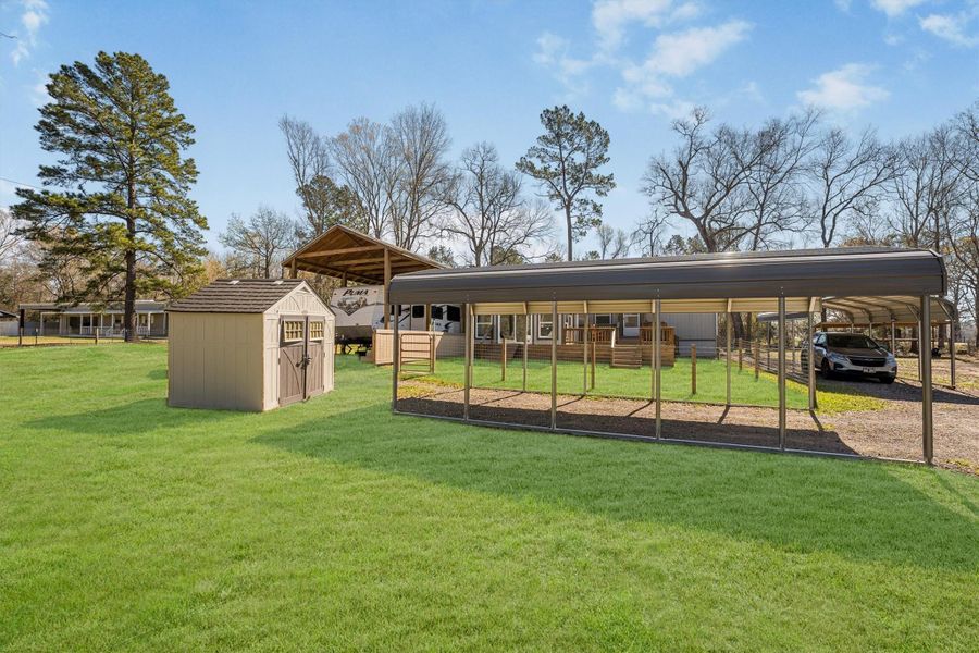 storage shed and covered parking