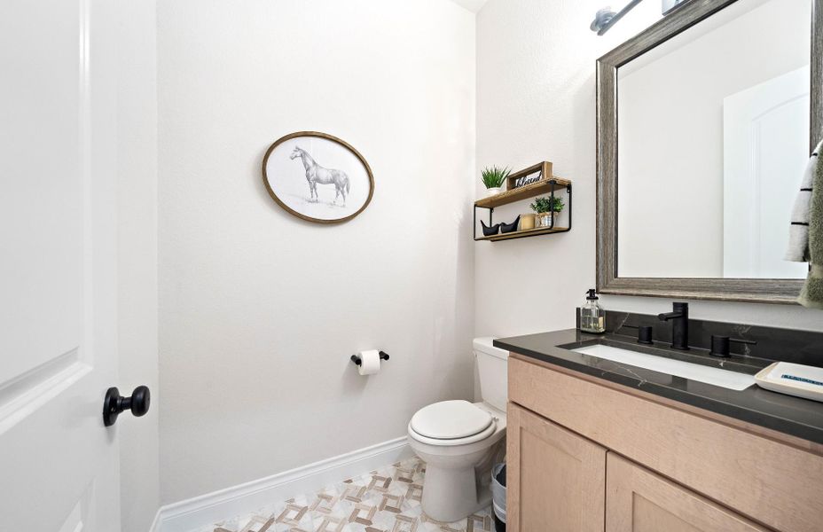 Furnished interior view inside a new home in Bridgeland 60′, Cypress (Image 22).