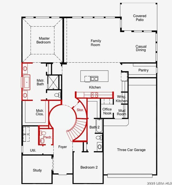 2D floor plan layout of this home in Homestead, Schertz, TX (Image 3).