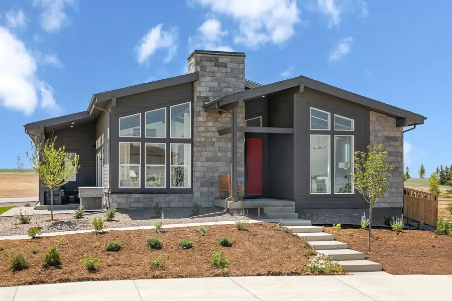 Representative exterior photo of a completed home built from the 2483 Modeled by KB Home in Windler Midtown Starlight, Aurora, CO (Image 13).