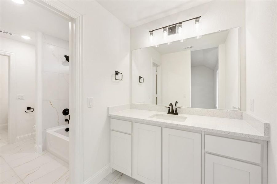 Furnished interior view inside a new home in Windsong Ranch Classic 61, Prosper (Image 20).