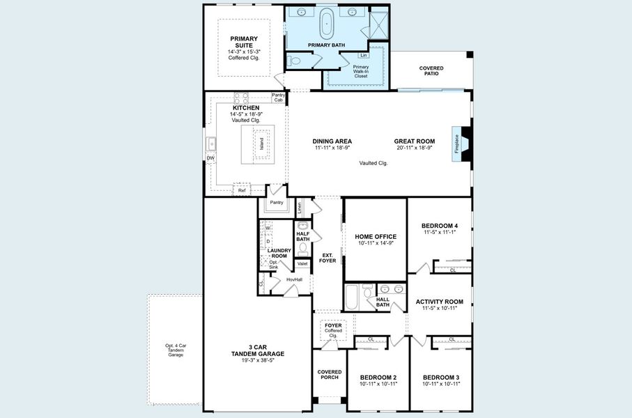 2D floor plan layout of this home in Wellington, Haslet, TX (Image 4).