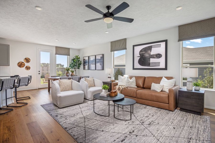 Representative furnished interior of a home built from the 1908 Modeled by KB Home in Sagecrest Trails, Conroe (Image 4).