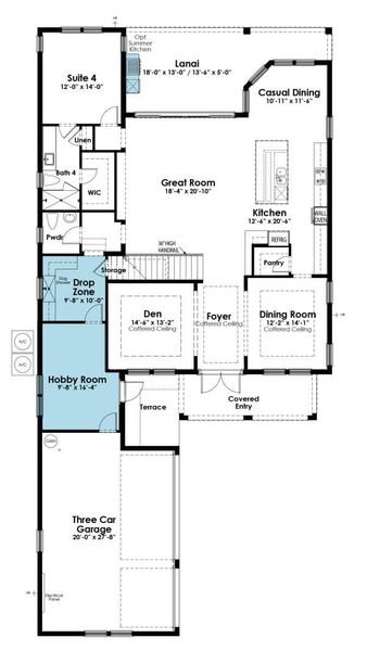 2D floor plan layout of this home in Artistry Palm Beach, Palm Beach Gardens, FL (Image 5).