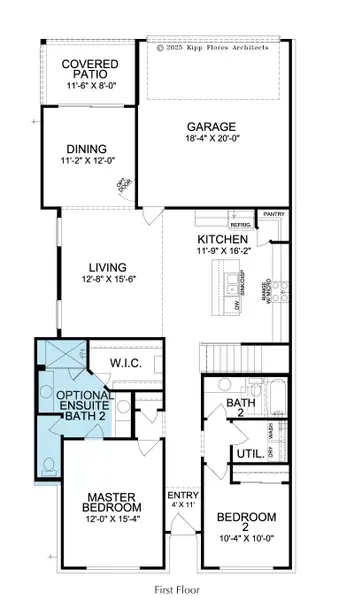 2D floor plan layout for the Trinity by Landon Homes in Fields - East Village, Frisco, TX (Image 3).