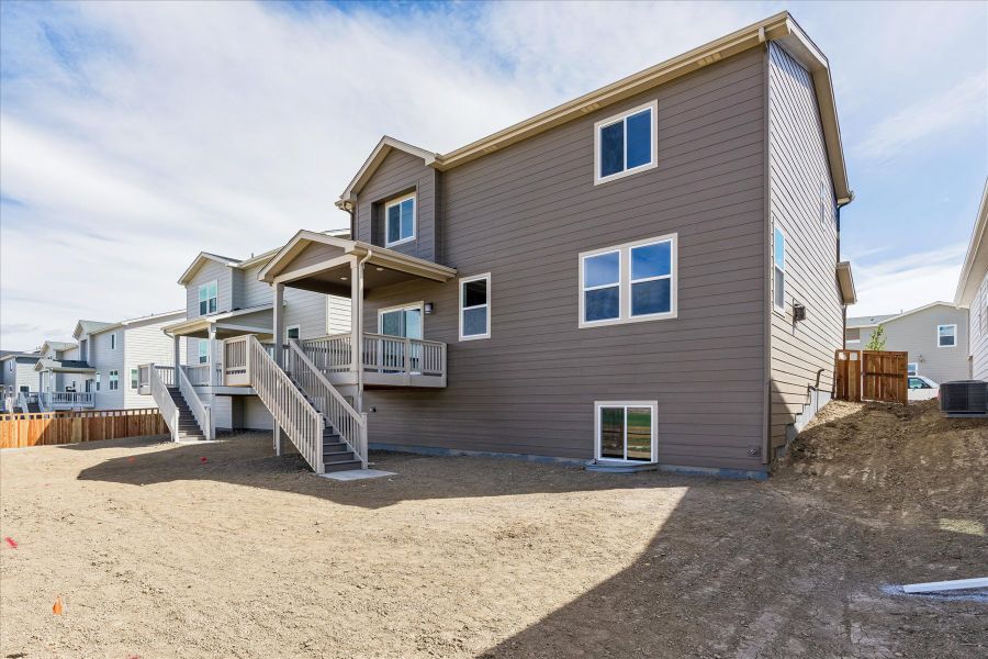 A house with a deck.