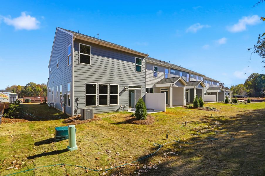 Exterior details and patio area of a home in Blythe Mill Townhomes, Waxhaw (Image 24). Exterior details and patio area of a home in Blythe Mill Townhomes, Waxhaw (Image 24).