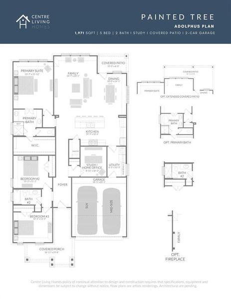 2D floor plan layout of this home in Painted Tree - Woodland West, McKinney, TX (Image 4).