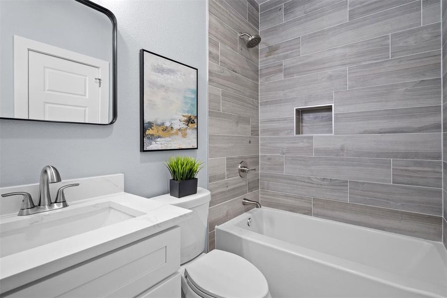 Full bath with vanity and bathtub / shower combination Full bath with vanity and bathtub / shower combination