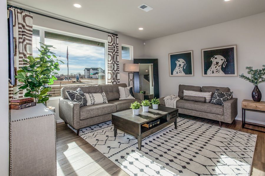 Representative furnished interior of a home built from the Telluride 1A by Hartford Homes in Timnath Ranch Townhomes, Timnath (Image 6).