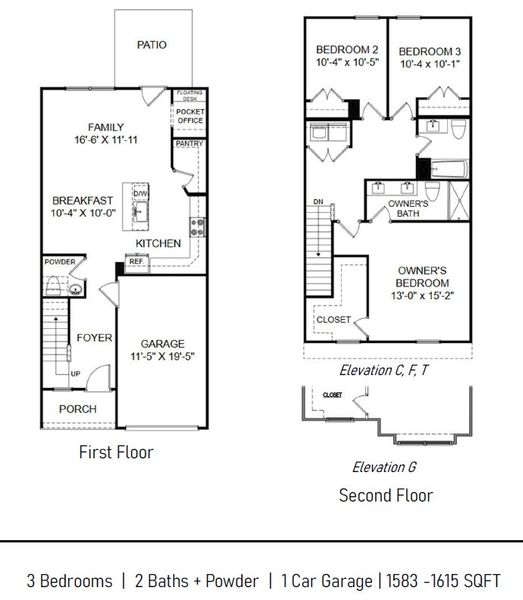 2D floor plan layout of this home in Aberdeen, Fountain Inn, SC (Image 3).
