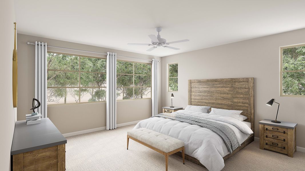 Representative furnished interior of a home built from the Willow Plan 40-9 by Tri Pointe Homes in Waterston Central, Gilbert (Image 26).