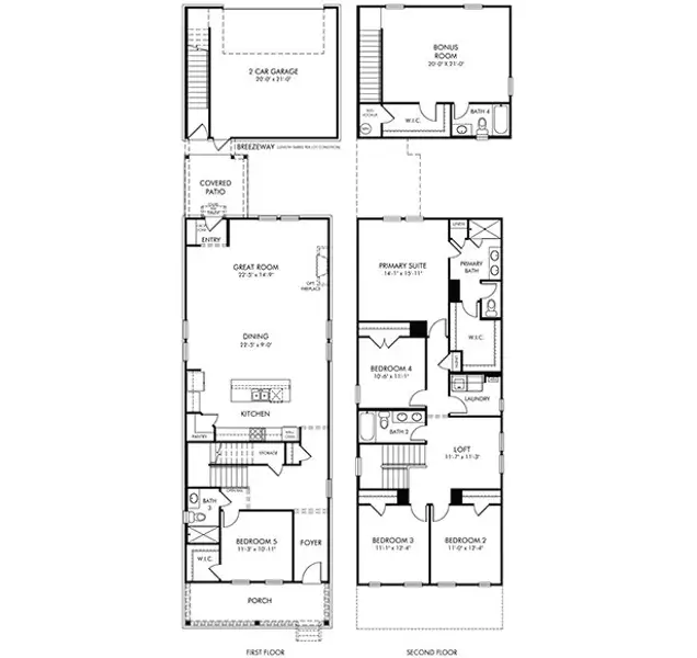 2D floor plan layout of this home in Poplar Farms, Franklin, TN (Image 2).