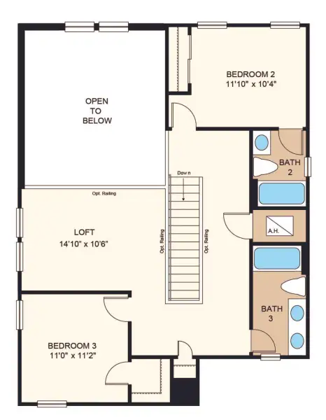 2D floor plan layout of this home in Indigo Creek, Apollo Beach, FL (Image 4). 2D floor plan layout of this home in Indigo Creek, Apollo Beach, FL (Image 4).