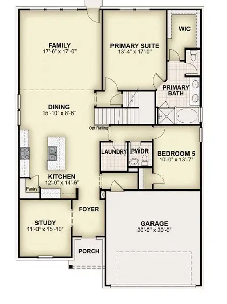2D floor plan layout for the Freedom by Rockwell Homes in Creekside, Royse City, TX (Image 5). 2D floor plan layout for the Freedom by Rockwell Homes in Creekside, Royse City, TX (Image 5).