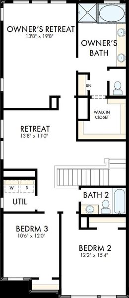 2D floor plan layout of this home in Trails at Waterside - Garden Series, Fort Worth, TX (Image 3). 2D floor plan layout of this home in Trails at Waterside - Garden Series, Fort Worth, TX (Image 3).