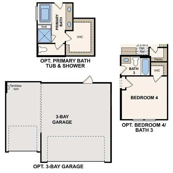 2D floor plan layout for the Lassen by Century Communities in Valor Park, Bay City, TX (Image 5).