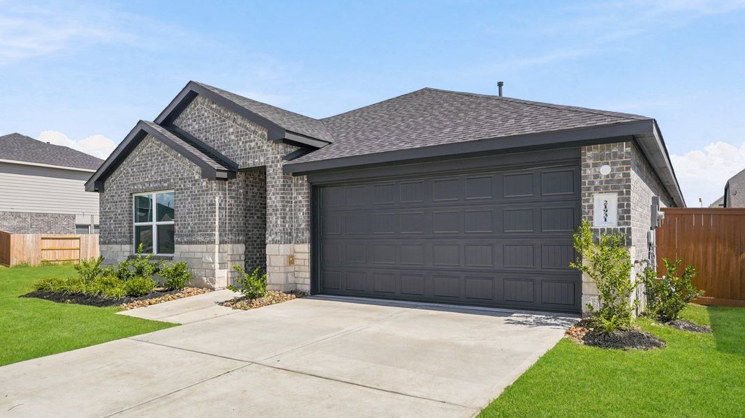 Representative exterior photo of a completed home built from the Burnet by D.R. Horton in Cypress Green, Hockley, TX (Image 19). Representative exterior photo of a completed home built from the Burnet by D.R. Horton in Cypress Green, Hockley, TX (Image 19).