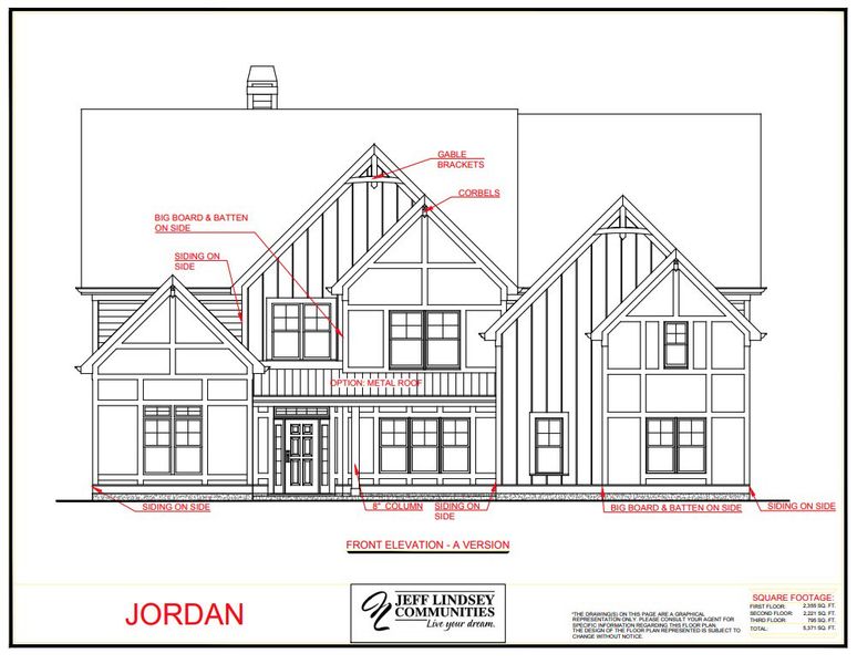 Representative rendering of the exterior for the Jordan A by Jeff Lindsey Communities (Image 1). Representative rendering of the exterior for the Jordan A by Jeff Lindsey Communities (Image 1).