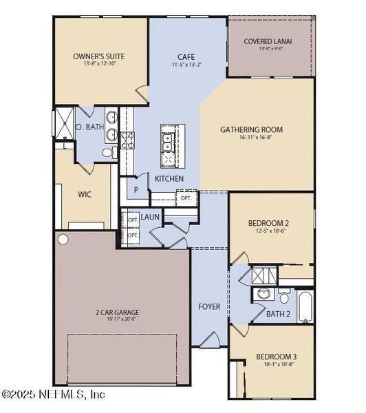 2D floor plan layout of this home in Wells Landing, Jacksonville, FL (Image 3). 2D floor plan layout of this home in Wells Landing, Jacksonville, FL (Image 3).
