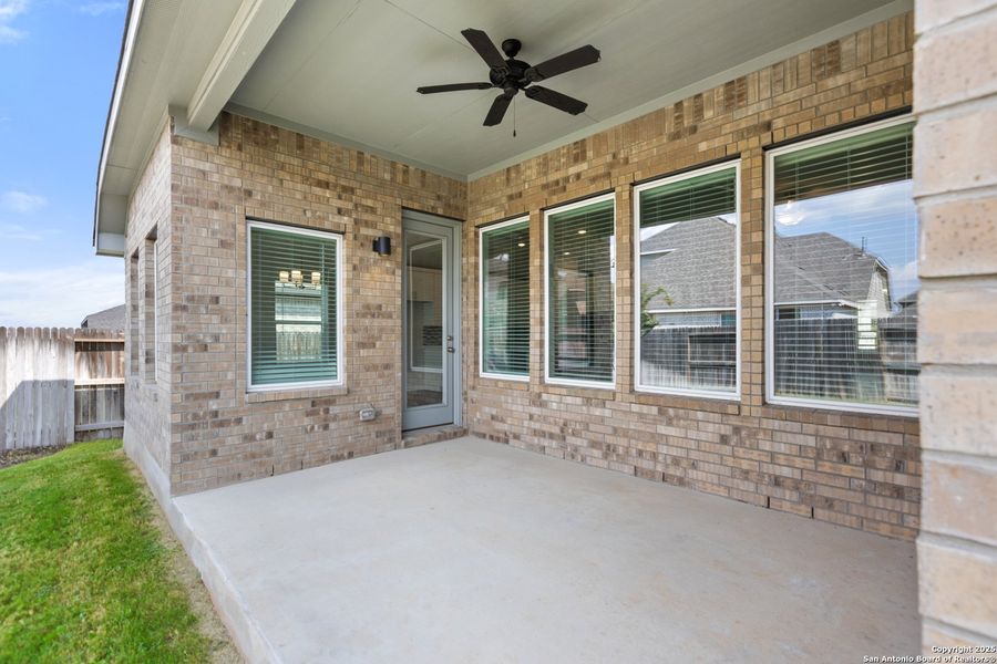Exterior details and patio area of a home in Veramendi, New Braunfels (Image 17).