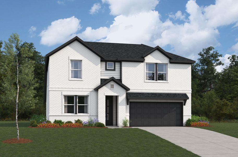 Representative exterior photo of a completed home built from the Rainier by Beazer Homes in Laurel Landing: Landmark Collection, Alvin, TX (Image 11).