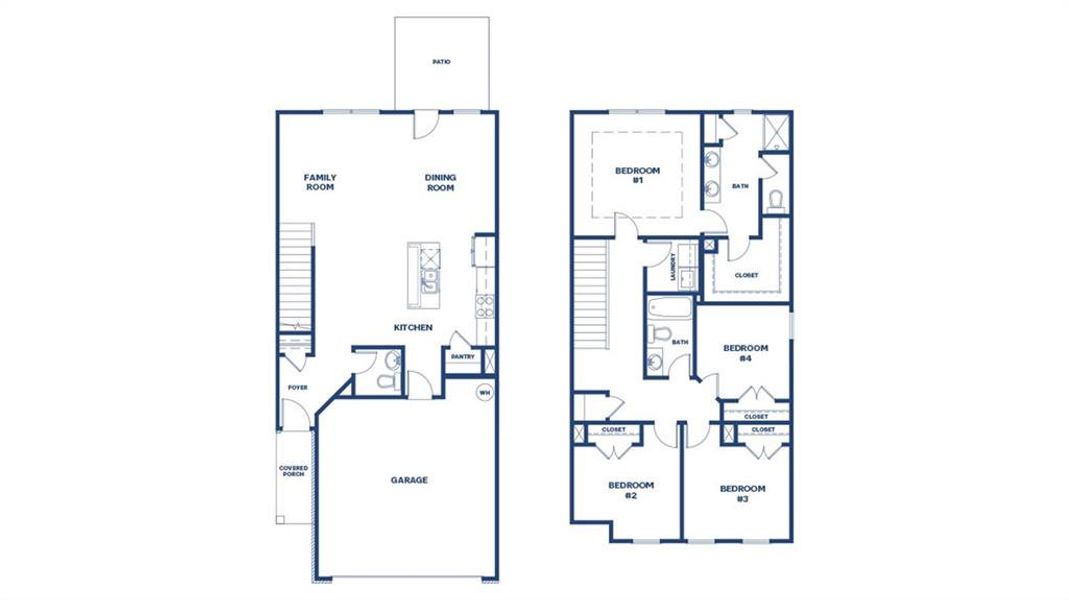 2D floor plan layout of this home in Brookland Commons, Monroe, GA (Image 4).