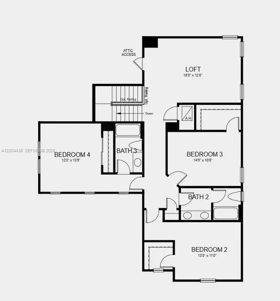 Second Floor Plan - Additional Highlights Include: tray ceiling package, gourmet kitchen, main floor secondary bedroom with a full bathroom, a shower in bathroom 4, a soaking tub with a separate shower in the primary bathroom, covered extended lanai, outdoor kitchen rough-in, a door between the primary closet and laundry room, pocket sliding glass door in the great room, and impact windows throughout the whole house