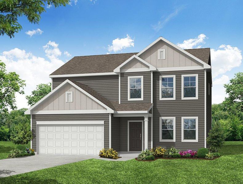 Front exterior of a new home in Irby Glen, Spartanburg, SC, highlighting curb appeal (Image 1). Front exterior of a new home in Irby Glen, Spartanburg, SC, highlighting curb appeal (Image 1).