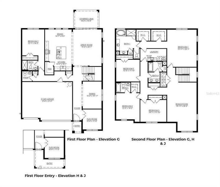 2D floor plan layout of this home in Star Farms at Lakewood Ranch, Bradenton, FL (Image 4).