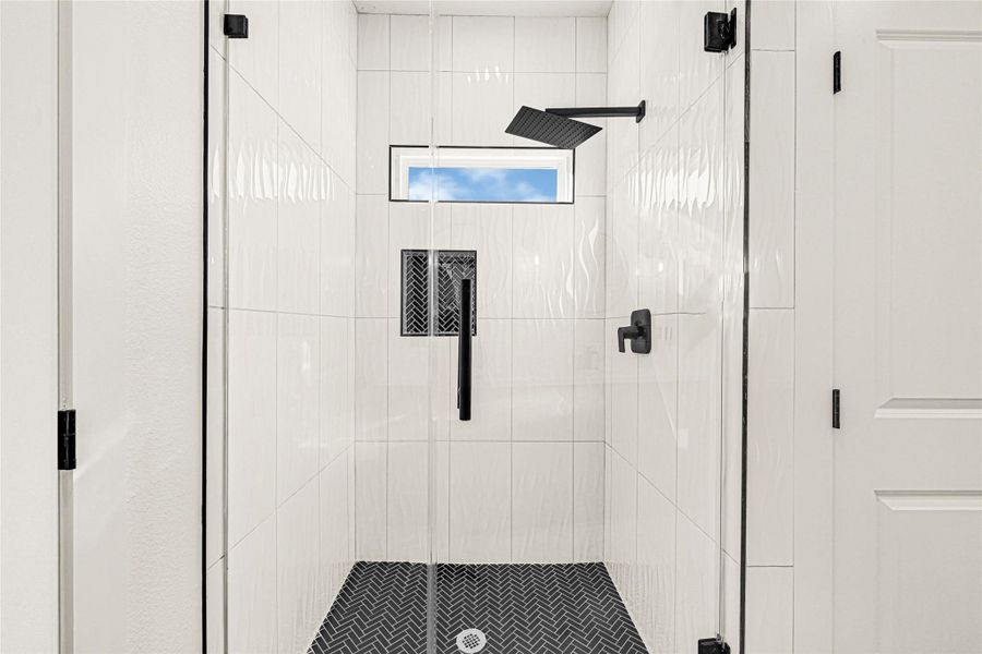Shower in primary bathroom
