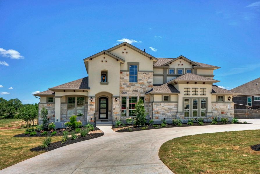Representative exterior photo of a completed home built from the Madera II by Giddens Homes in Scofield Farms Estates, Georgetown, TX (Image 32).