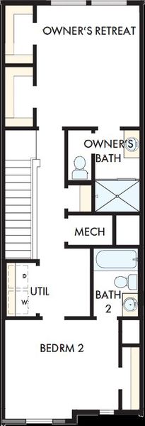 2D floor plan layout of this home in Preserve at The Cays – The Driftwood Series, Daytona Beach, FL (Image 3).