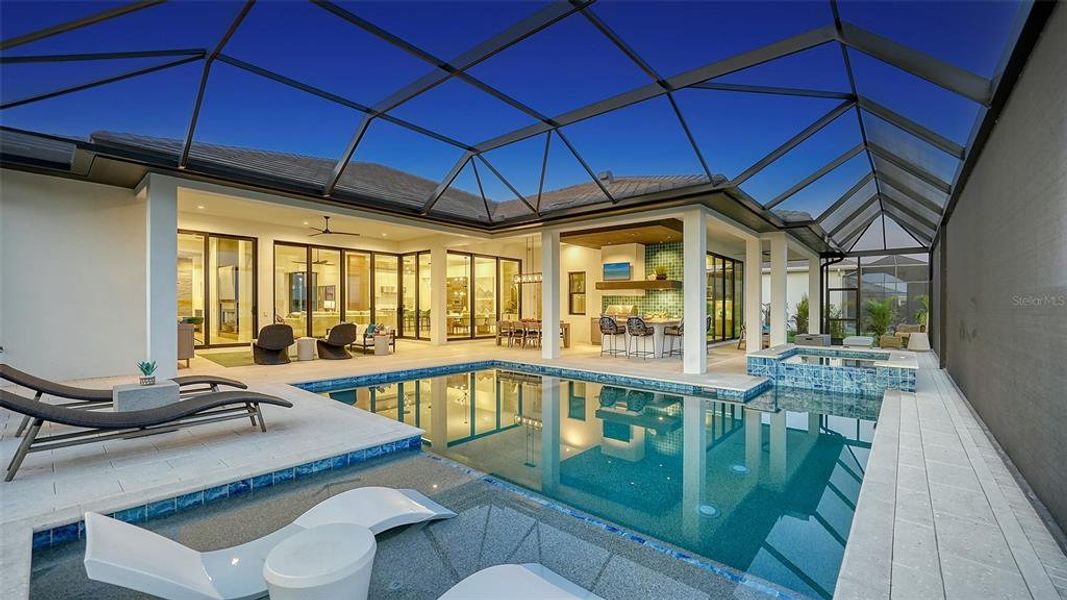 Exterior details and patio area of a home in Wild Blue at Waterside, Sarasota (Image 46).