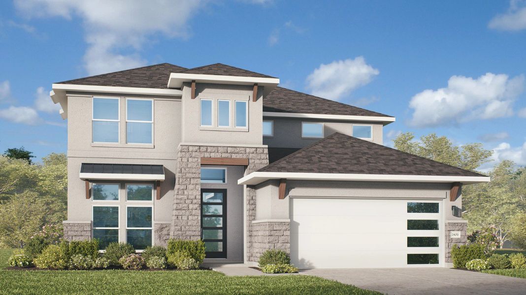 2D floor plan layout for the Hickory by DRB Homes in The Crossvine, Schertz, TX (Image 19).