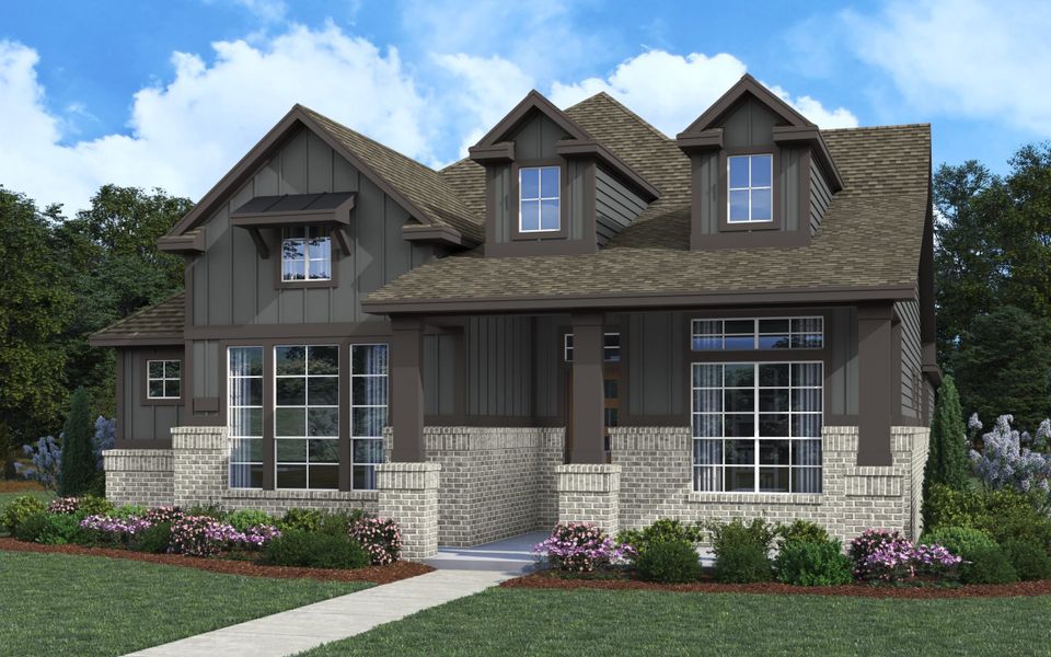 Representative exterior photo of a completed home built from the Bonham by Chesmar Homes in Talia, Mesquite, TX (Image 3).