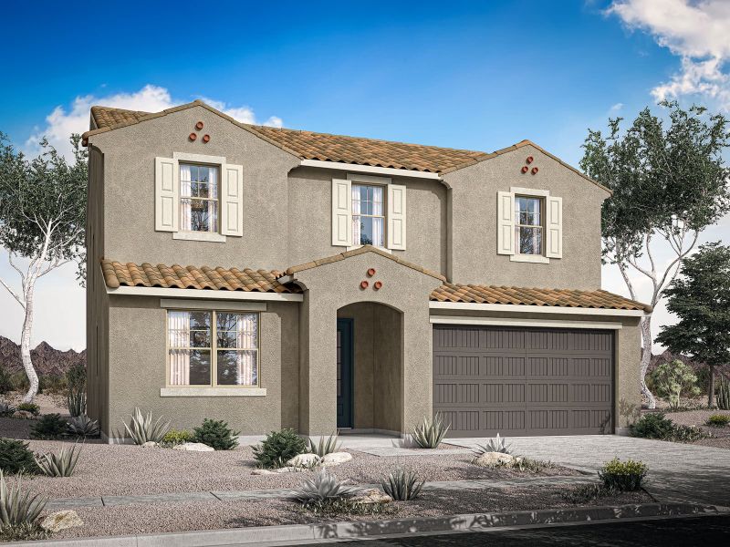 Representative exterior photo of a completed home built from the Pacific by Mattamy Homes in Rosewood Heights, San Tan Valley, AZ (Image 3).