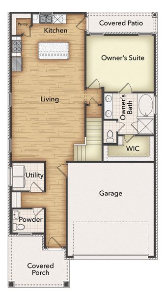 2D floor plan layout for the Bowie by Riverside Homebuilders in The Hollow, Ennis, TX (Image 3). 2D floor plan layout for the Bowie by Riverside Homebuilders in The Hollow, Ennis, TX (Image 3).