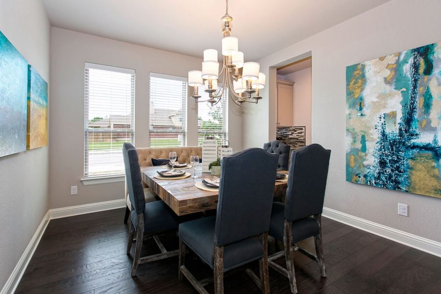 Representative furnished interior of a home built from the Oaks 3490 by Brohn Homes in Oaks at San Gabriel, Georgetown (Image 11).