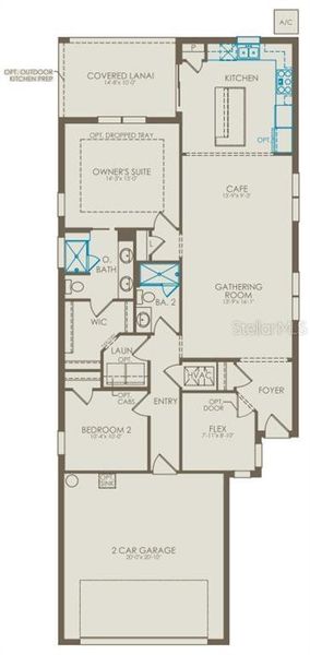 2D floor plan layout of this home in Del Webb Minneola, Minneola, FL (Image 4).