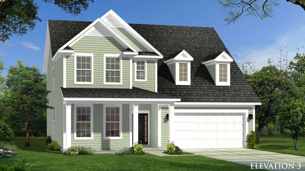 Representative exterior photo of a completed home built from the Drayton by DRB Homes in Provisions at Courtland, Sanford, NC (Image 12).