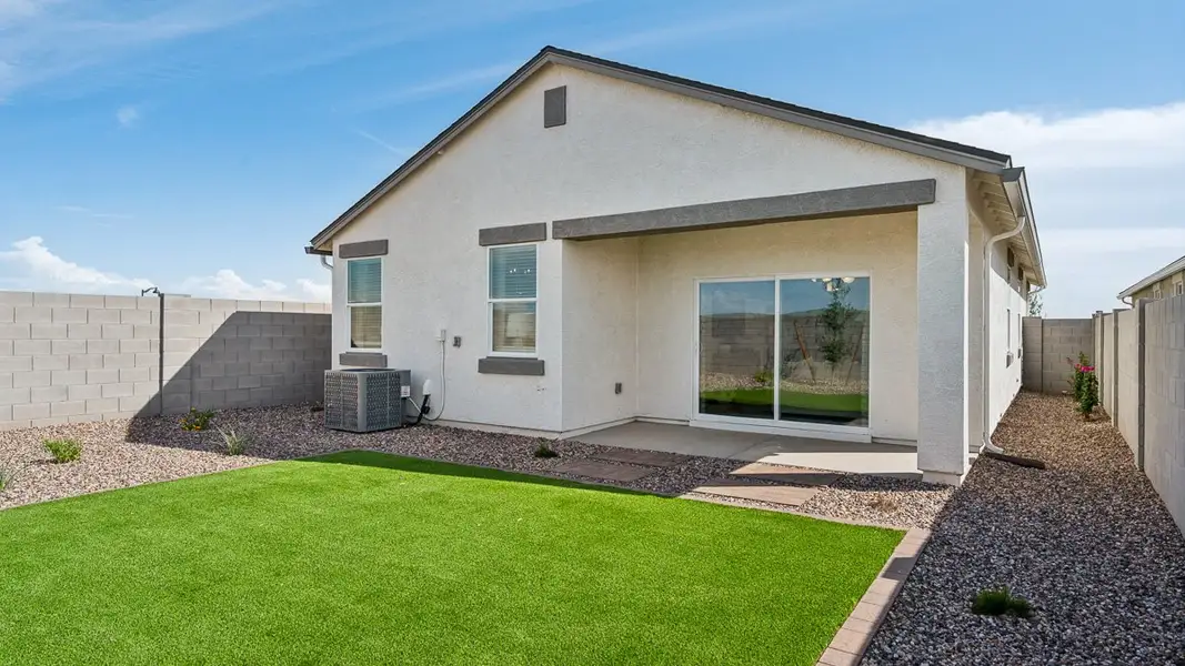 Exterior details and patio area of a home in Radiance at Superstition Vistas, Apache Junction (Image 3).